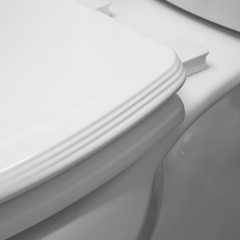 Bemis Ashland Modern Wood Toilet Seat with Decorative Edge, Slow Close, Secure Hinges, Made in USA, Round, White - Image 4